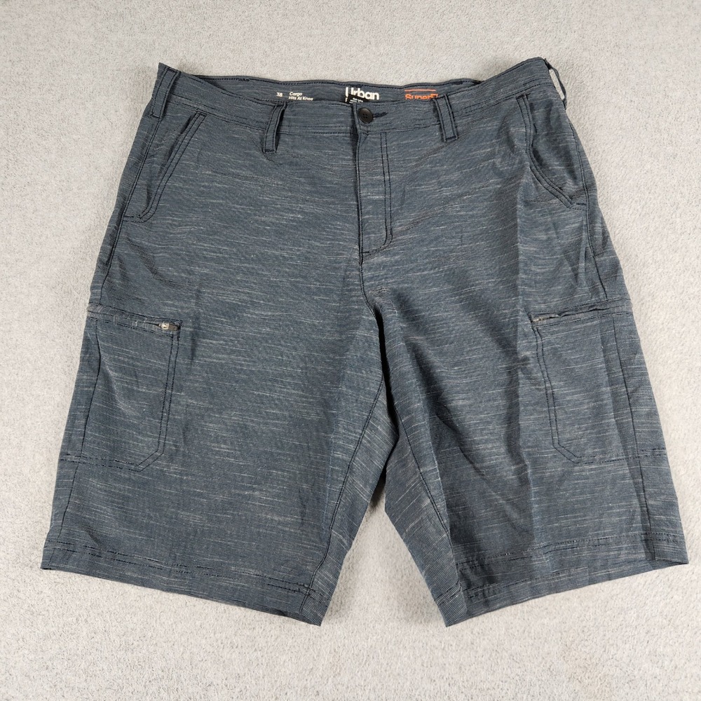 Urban Pipeline Cargo Shorts Mens 38 Blue Super Flex Utility Stretch Flat Front
